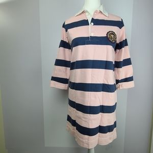 Abercrombie & Fitch vintage striped 3/4 sleeves rugby polo dress, Sz S (PTP 17")